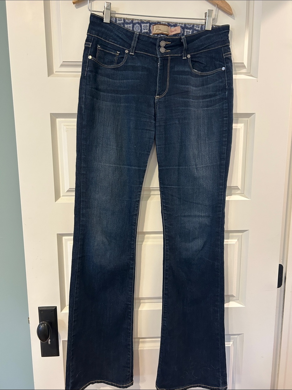 Vintage PAIGE “Hidden Valley” Dark Blue Flare Jeans, 31